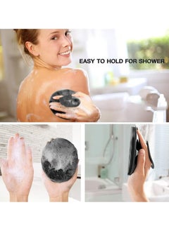 Generic 1 Pack Pure Silicone Food-Grade Body Brush Shower Cleansing Scrubber Gentle Exfoliating Glove Soft Bristles (Black)  - Image 4