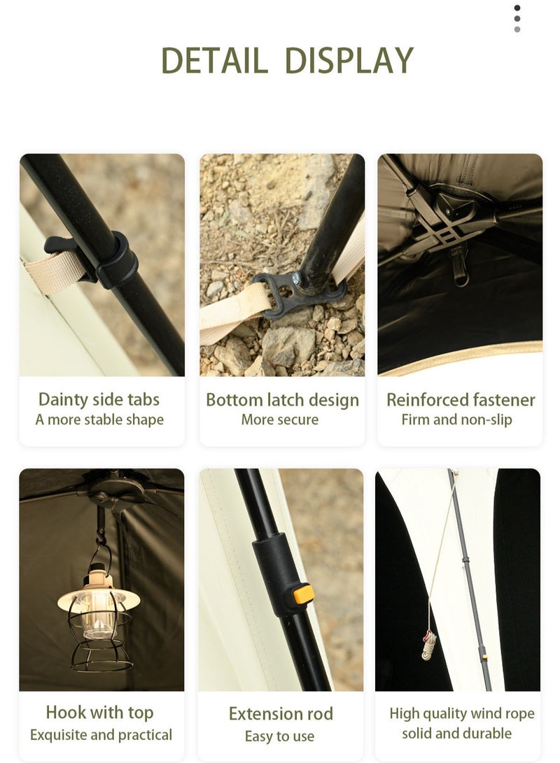 CIMIA Instant Setup Camping Tent 3x3x2.2m - Instant Pop-Up Dome Canopy with Blackout Coating, 2 Sun Shades + 2 Mesh Doors, 150D Oxford Fabric for Outdoor/Beach/courtyard - Image 3