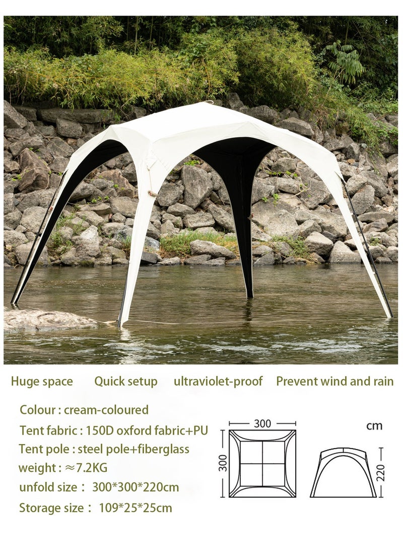 CIMIA Instant Setup Camping Tent 3x3x2.2m - Instant Pop-Up Dome Canopy with Blackout Coating, 2 Sun Shades + 2 Mesh Doors, 150D Oxford Fabric for Outdoor/Beach/courtyard - Image 2