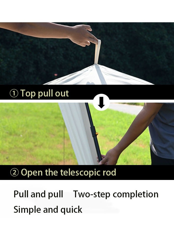 CIMIA Instant Setup Camping Tent 3x3x2.2m - Instant Pop-Up Dome Canopy with Blackout Coating, 2 Sun Shades + 2 Mesh Doors, 150D Oxford Fabric for Outdoor/Beach/courtyard - Image 4