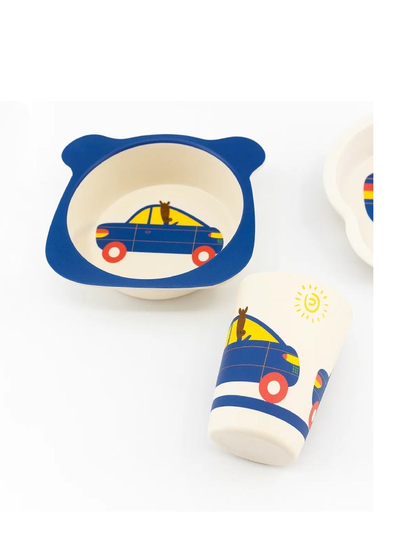 Factory Price - A Car Kids Bamboo Tableware Set - 5 Pcs - Image 2