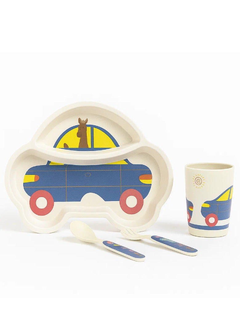 Factory Price - A Car Kids Bamboo Tableware Set - 5 Pcs - Image 3