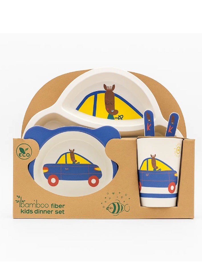 Factory Price - A Car Kids Bamboo Tableware Set - 5 Pcs - Image 4