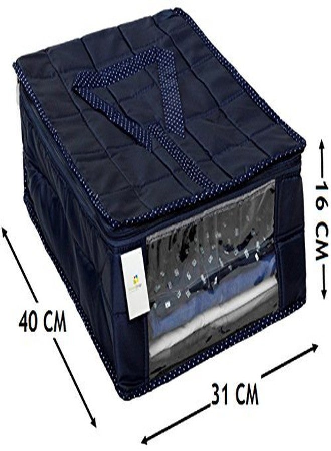 Homestrap Parachute Quilted Shirt Cover/Wardrobe Cloth Organizer (Blue) - Pack of 2 - Image 3