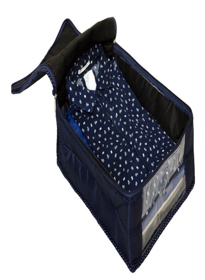Homestrap Parachute Quilted Shirt Cover/Wardrobe Cloth Organizer (Blue) - Pack of 2 - Image 2