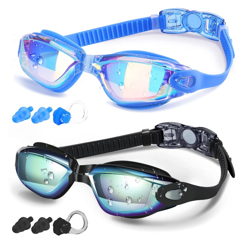 COOLOO Swim Goggles Men, 2 Pack Swimming Goggles for Women Kids Adult Anti-Fog - Image 1