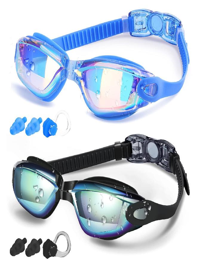 COOLOO COOLOO Swim Goggles, 2 Pack Swimming Goggles for Men Women, Goggles Swimming Adult Youth Teen Kids, Anti Fog Pool Goggles  - Image 1