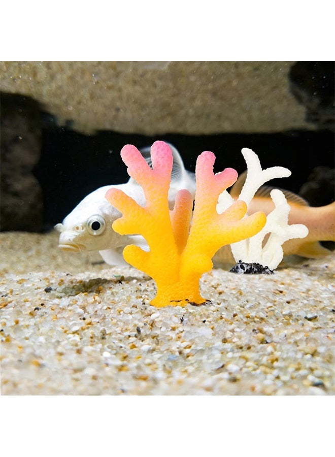 بيوينتي 12 قطعة من نباتات المرجان الصناعية لتزيين أحواض السمك، إكسسوارات تزيين أحواض السمك المصنوعة من الراتنج الصناعي الملون، لتزيين أحواض أسماك المياه العذبة الصغيرة المنزلية. - Image 4