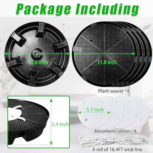 UYEDUJZ 4 Pcs Self-Watering Fabric Pot Base, Auto-Irrigation System Plant Saucer for 5 Gallon Fabric Pots, Auto Watering Plant Water Tray Self Watering System for Indoor Greenhouses Grow Tents Gardens - Image 2