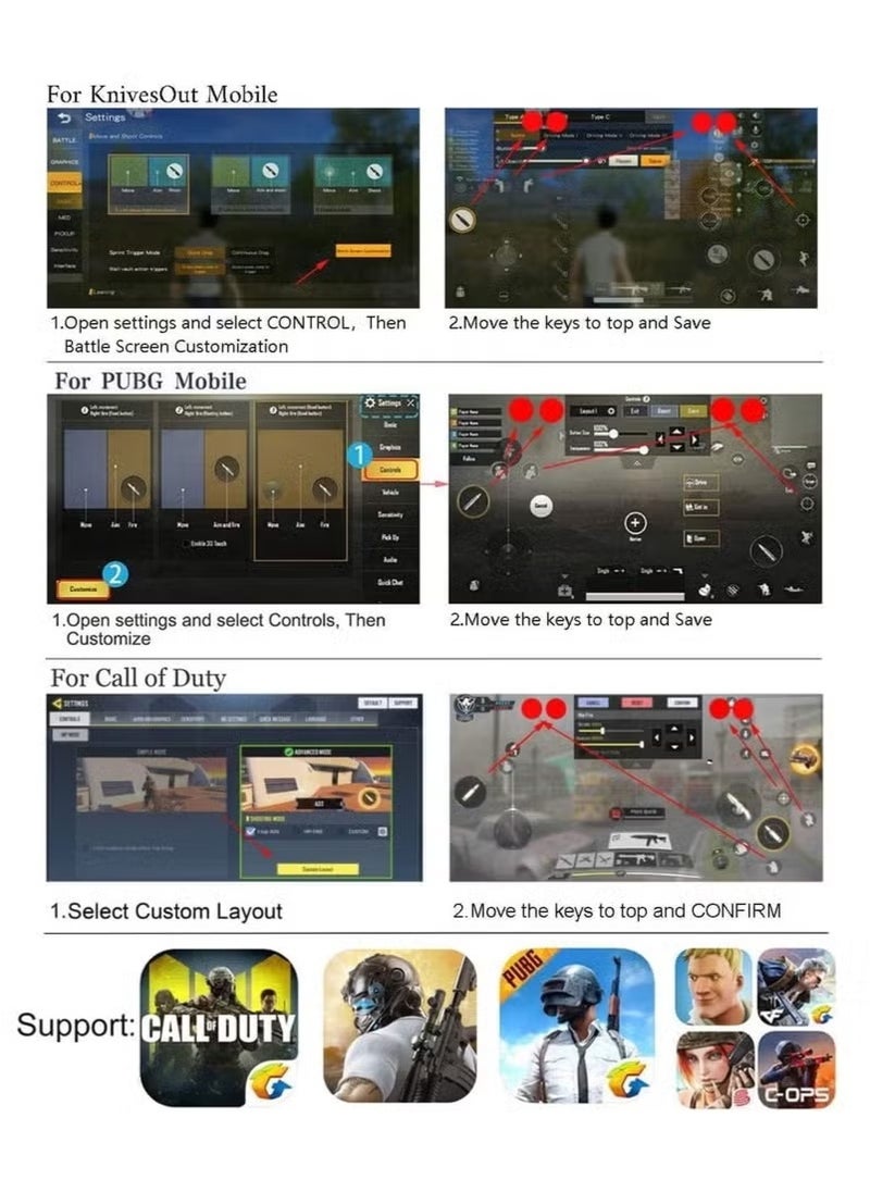 Pro Gamer 6-Finger Game Trigger Controller Set with Finger Sleeves – Compatible with PUBG, COD, Free Fire, iPhone, Android  - Image 3