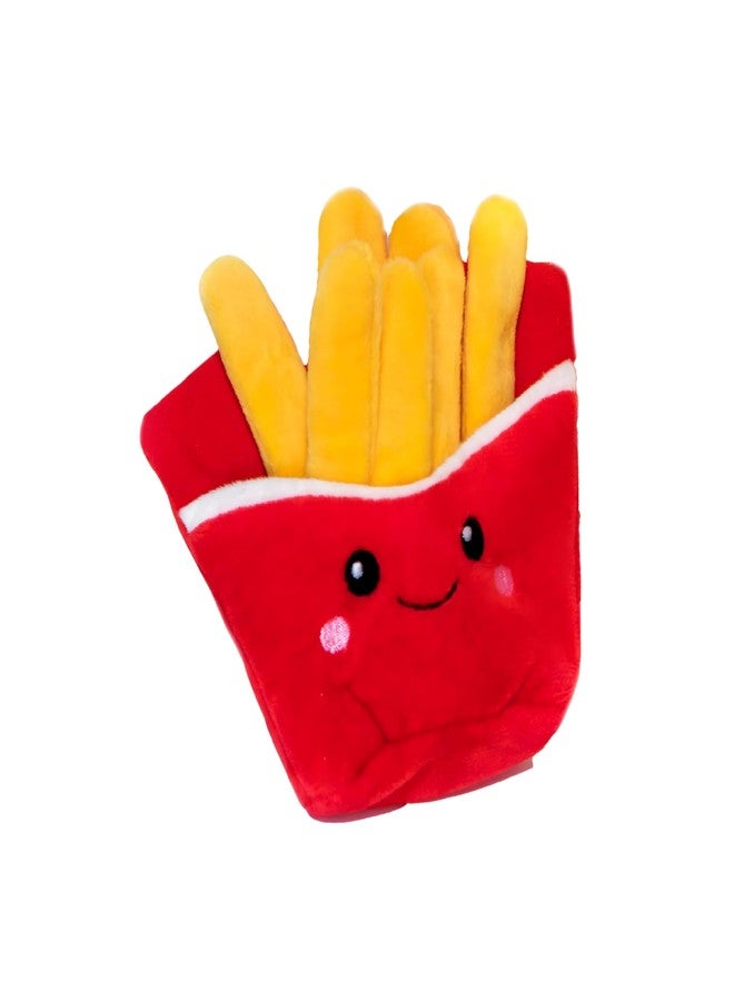 Glow Pups لعبة كلاب قطيفة مضيئة على شكل طعام ساخر مع صفارة، حقيبة على شكل حقيبة للعب الغميضة، حقيبة تصدر صوتًا عند تحريكها للمتعة، تعزز التحفيز الذهني وتقلل التوتر، 12 بوصة × 9 بوصة × 5 بوصة، مخططة باللون الأحمر - Image 4