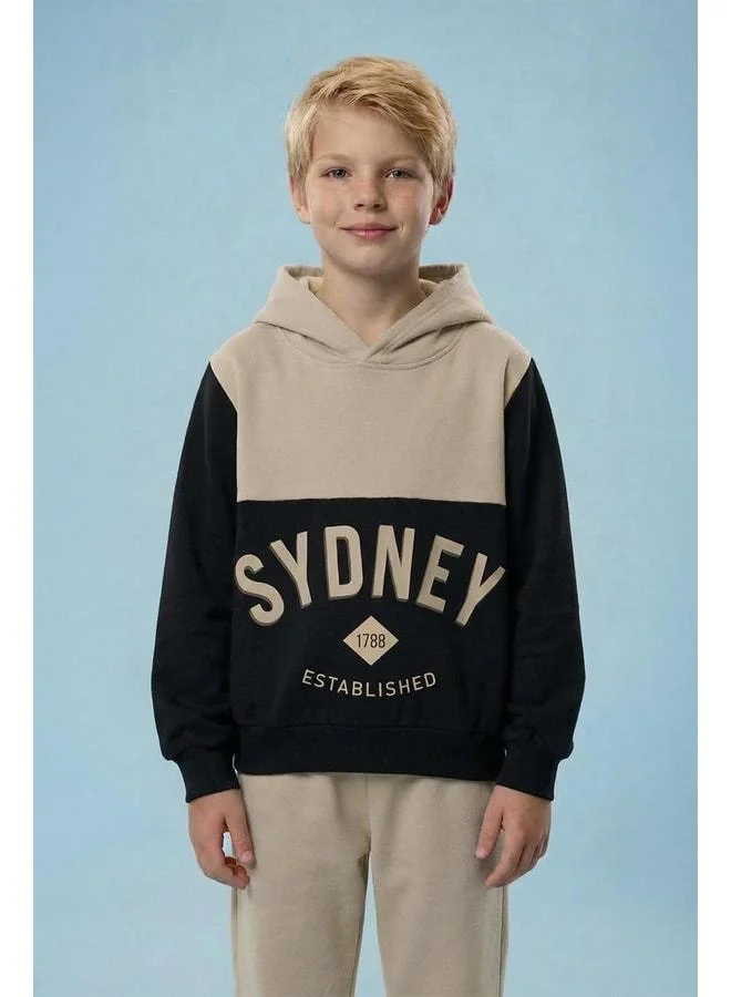 Perendi Boys' Printed Hooded Winter Tracksuit