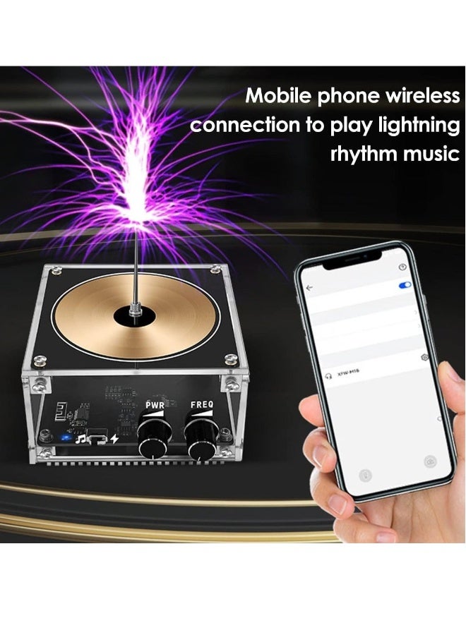 Musical Tesla Coil Kit, Solid State Music Tesla Coil, Touchable Artificial Lightning Spark Gap Arc Generator Multifunctional Desktop Toy Science Teaching Experiment Model for Birthday Gift