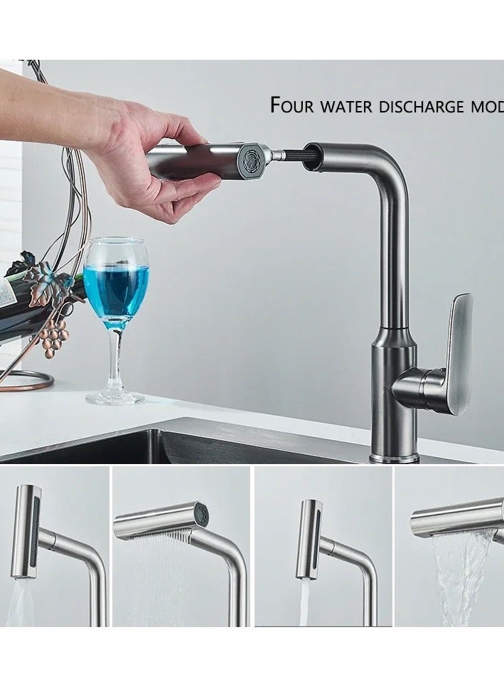 Automatic pull-out kitchen mixer in matte chrome - Image 2