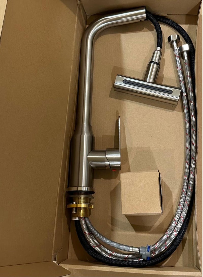 Automatic pull-out kitchen mixer in matte chrome - Image 3