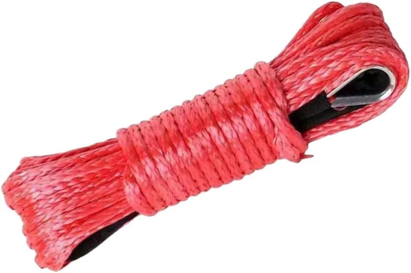 CHILDWEET Red 5mm X 15m Nylon Towing Strap with Hook, Outdoor Car Rope for Trucks and Trailers, Portable Heavy Duty Vehicle Tow Strap - Image 1