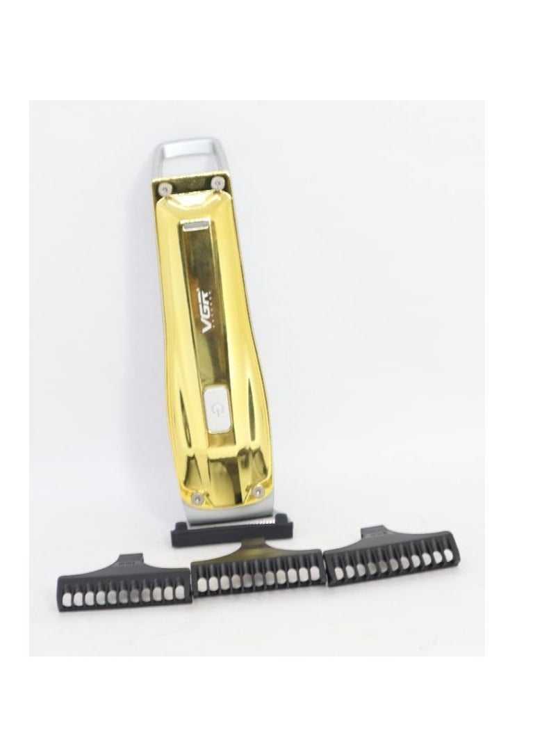 VGR Professional V-955 Rechargeable Razor With Stainless Steel Blades, USB Charging Cable 3 Steering Combs For Men, 500mAh Lithium Ion Battery From GR Gold - Image 3