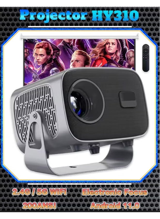 LED Projector Support 4K, 160-Inch Large Display, Portable Movie Projector with Remote Control, 5G WiFi Bluetooth, Electric Focus, Home Theater Projector Compatible with Android, iOS, Windows, TV Stick & PC