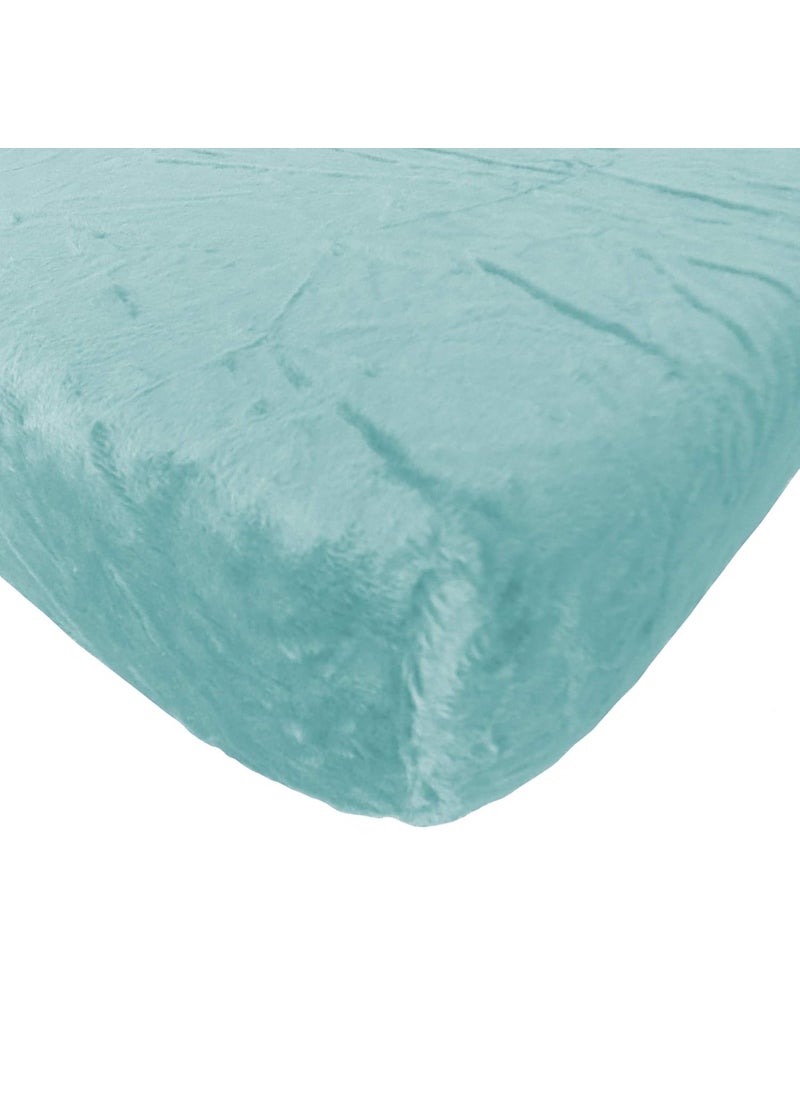 Go Mama Go Go Mama Go Luxurious Minky Crib Sheet Aqua Mint  - Image 1