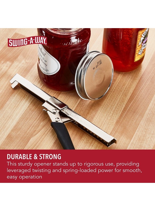 Swing-A-Way Comfort Grip Jar Opener, 7.5-Inch, Adjustable Multifunctional Stainless Steel Can Opener with Gripper, Arthritis Friendly Soft Rubber Grip Handle, Kitchen Accessories (Black) - Image 4