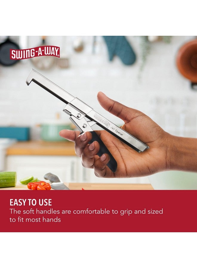 Swing-A-Way Comfort Grip Jar Opener, 7.5-Inch, Adjustable Multifunctional Stainless Steel Can Opener with Gripper, Arthritis Friendly Soft Rubber Grip Handle, Kitchen Accessories (Black) - Image 5