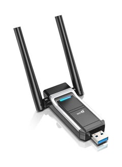 USB WiFi 6 Adapter for PC, Wireless Network Adapter AX1800 Dual-Band 5Ghz/2.4Ghz 1800Mbps, 802.11ax/WPA3/MU-MIMO, USB 3.0 WiFi Dongle Dual Antenna for Desktop Laptop Support Windows 11/10/7