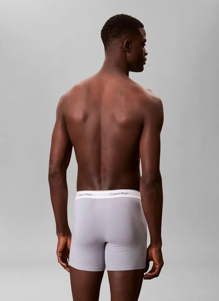 CALVIN KLEIN 3 Pack Boxer Briefs - Icon Cotton Stretch