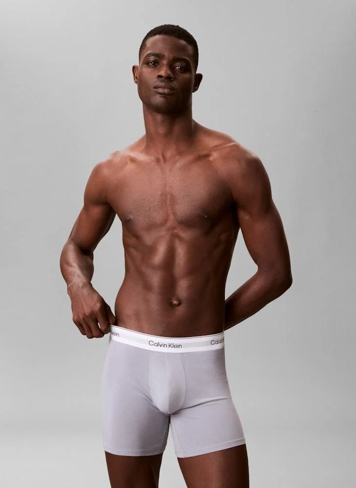 CALVIN KLEIN 3 Pack Boxer Briefs - Icon Cotton Stretch