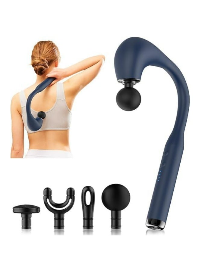 جهاز مساج عضلات كهربائي بمقبض طويل – مسدس مساج للظهر والجسم قابل للشحن مع 4 رؤوس مساج و5 مستويات سرعة. متعددة الالوان - Image 3