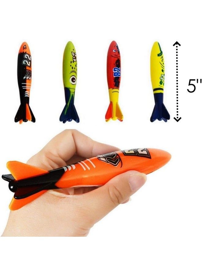 Haktoys Underwater Diving Torpedo Bandits Swimming Pool Toy 5” Sharks Glides Up To 20 Feet Fun Water Games For Boys And Girls (Set Of 8 Pieces) - Image 3