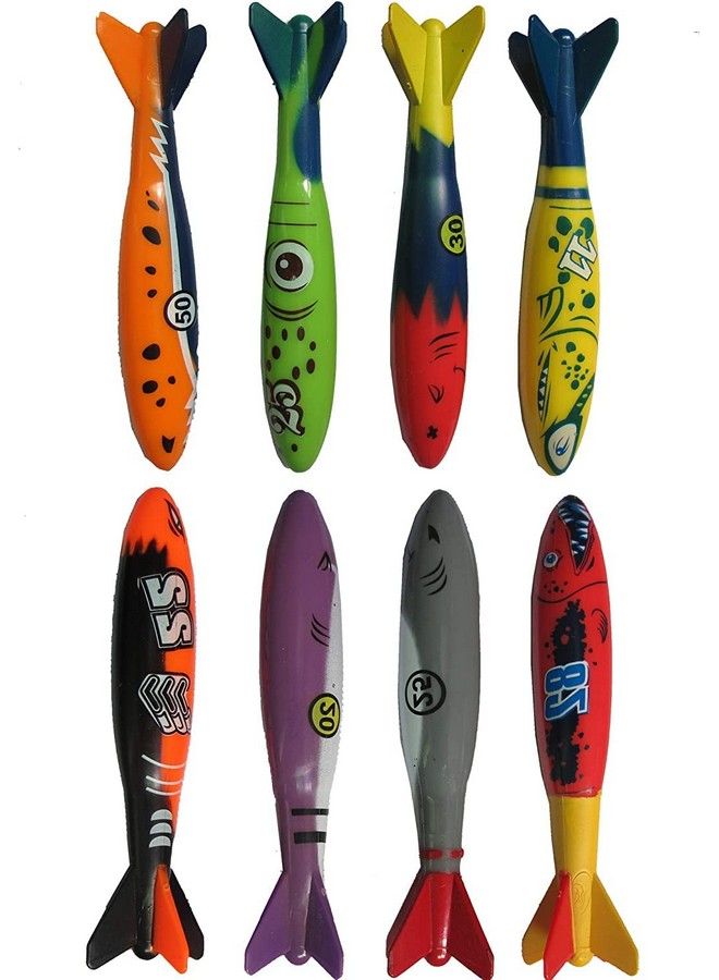 Haktoys Underwater Diving Torpedo Bandits Swimming Pool Toy 5” Sharks Glides Up To 20 Feet Fun Water Games For Boys And Girls (Set Of 8 Pieces) - Image 5