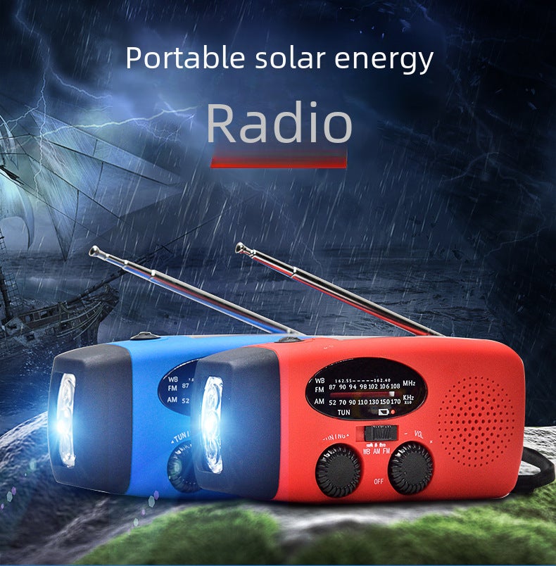 Hand Crank Solar Rechargeable Radio Mini Emergency Radio With Lighting Function - Image 5