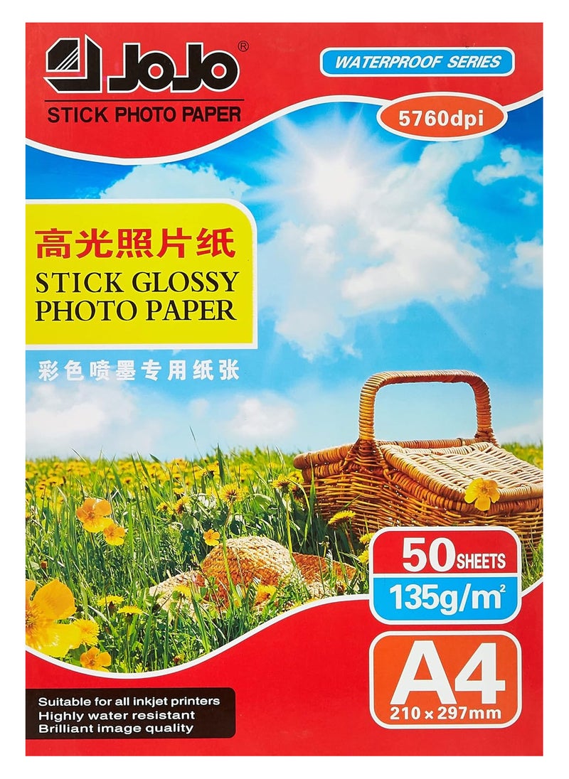 JOJO - JOJO Glossy A4 Sticker 50 sheets white - Image 1