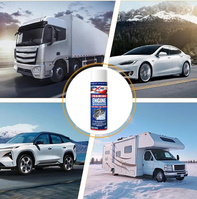 X99-PRO X99-ED08 Foaming Engine Degreaser Spray 500ml (5 PCS) Heavy Duty Engine Cleaner Foam for Cars, Trucks, Vans, Tractors & Motorcycles, Removes Grease, Oil, Dirt & Road Grime, Fast Acting Engine Bay Cleaning Formula - Image 5