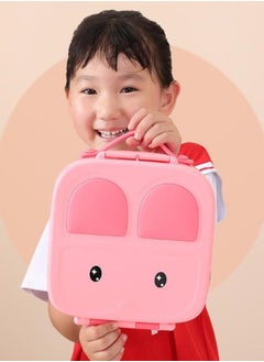 XiuWoo Children Food Bowl Lunch Box Set Portable Tableware-Pink  - Image 4