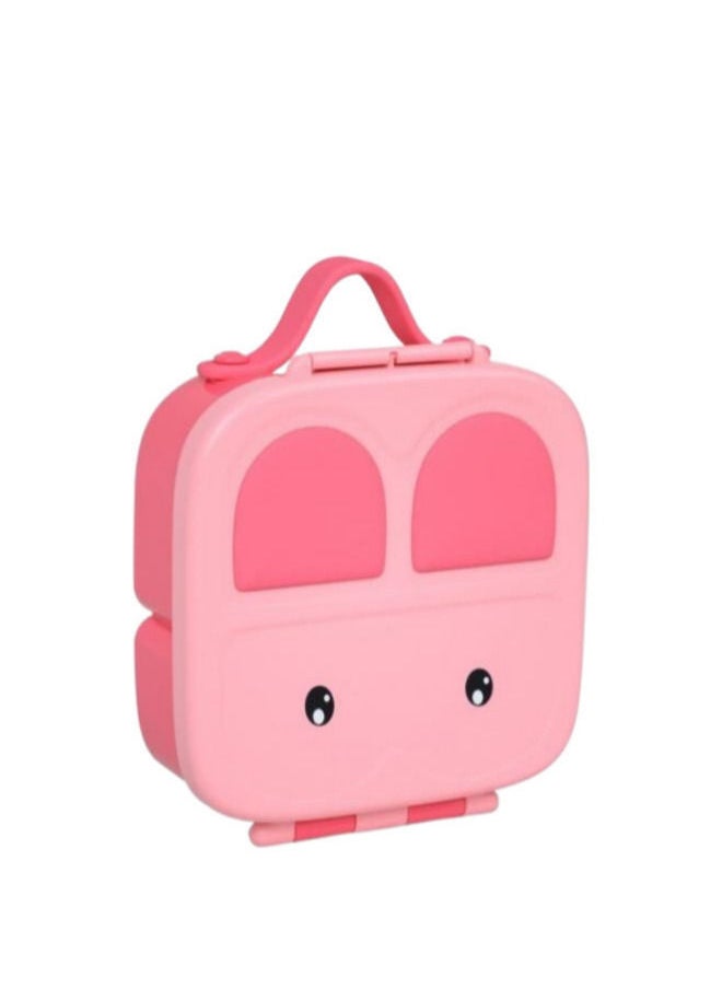 XiuWoo - Children Food Bowl Lunch Box Set Portable Tableware-Pink - Image 1