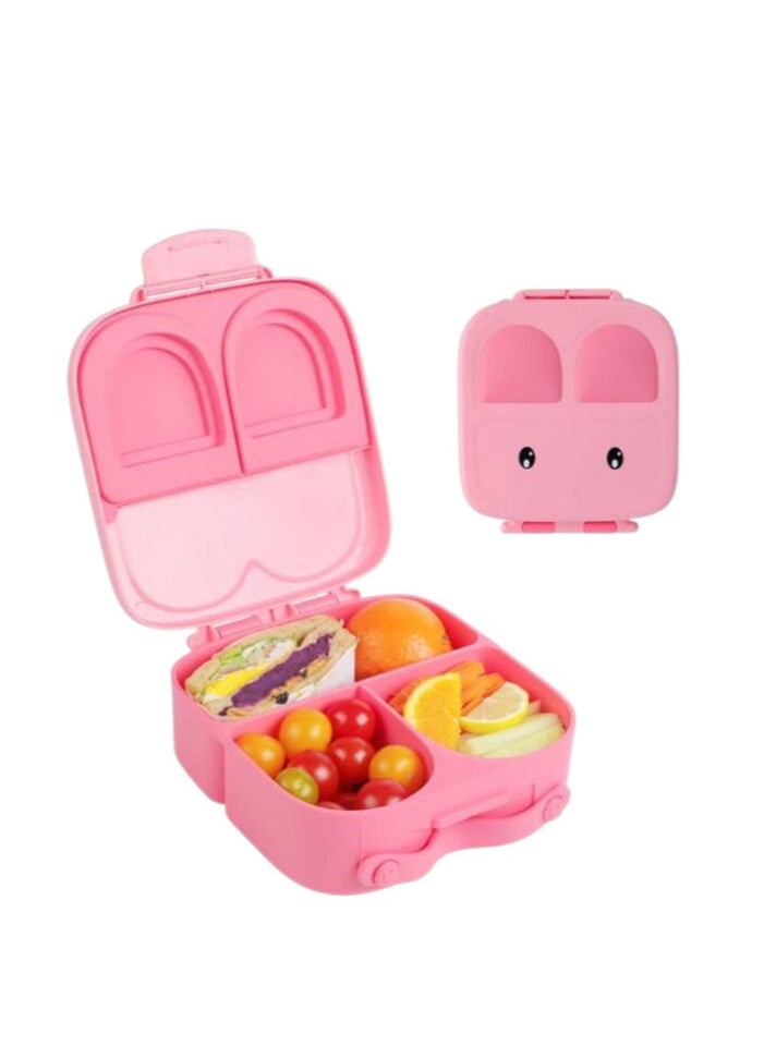 XiuWoo - Children Food Bowl Lunch Box Set Portable Tableware-Pink - Image 1