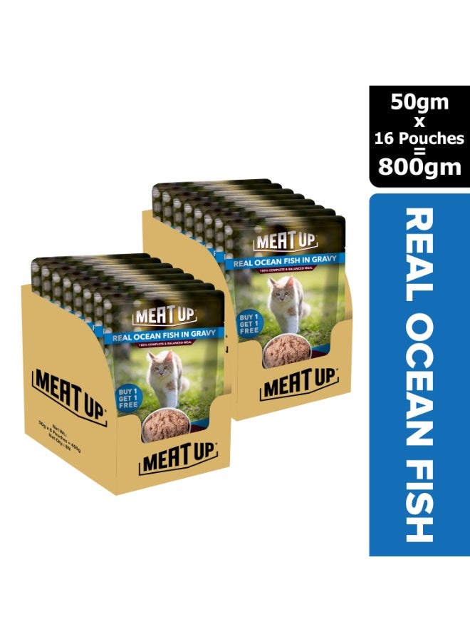 Meat Up Cat Wet Food Ocean Fish in Gravy - Image 1