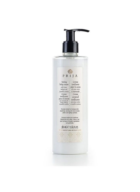 Toning Body Cream with Green Walnuts and Centella Asiatica (12.84 fl oz) - Elasticizing and Moisturizing - Vegan Friendly - Dermatologically Tested - Made with 100% Recycled Bottle