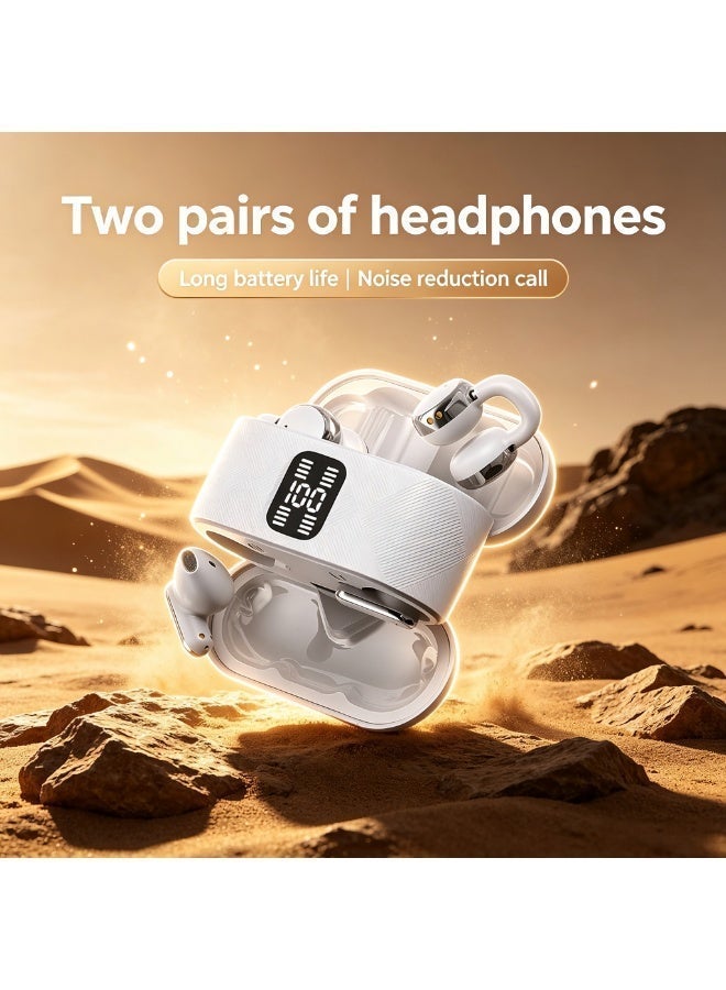 Abmkw Abmkw 2in1 Couple Wireless Headphones Led Power Display Earphones Earbuds For Game Music ZDE8A783B7AC60679C4F3Z