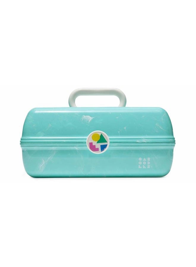 Caboodles LUXSURE Caboodles On-The-Go Girl Retro Case, Turquoise Marble - Image 1