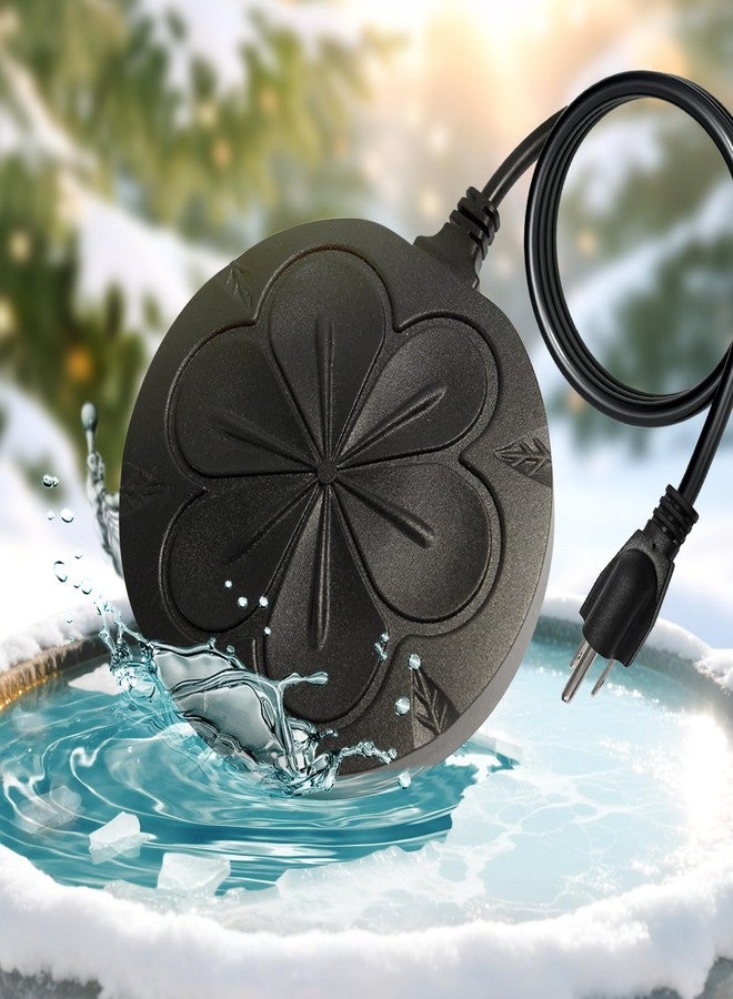 Poffattr Bird Bath Heater for Outdoors in Winter, Birdbath Water Heater 110 W Pond De-Icer, Bird Bath Deicer Full-Covered Aluminum- Black - Image 1