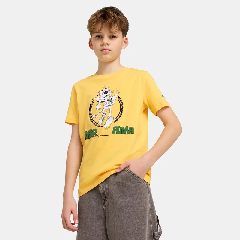 بوما تي شيرت سوبر مزين برسم للأطفال