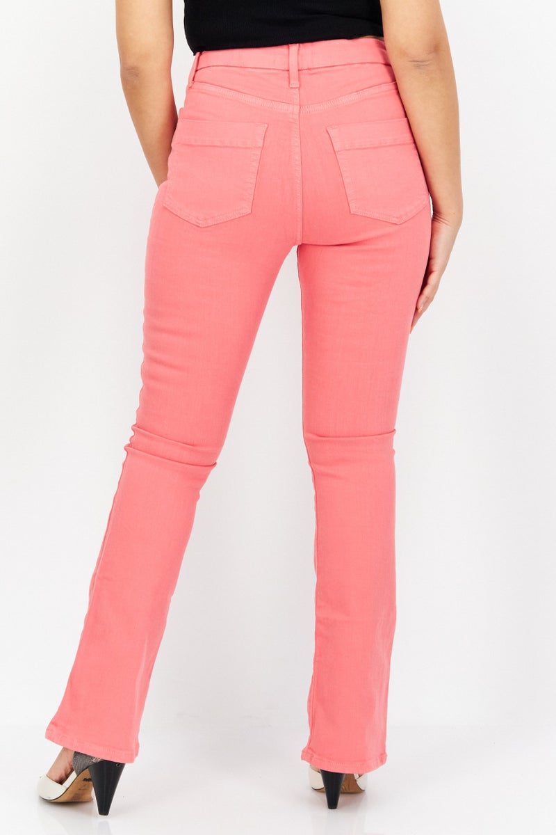 RIVER ISLAND جينز دنيم قصير ضيق عادي للنساء، كورال - Image 2