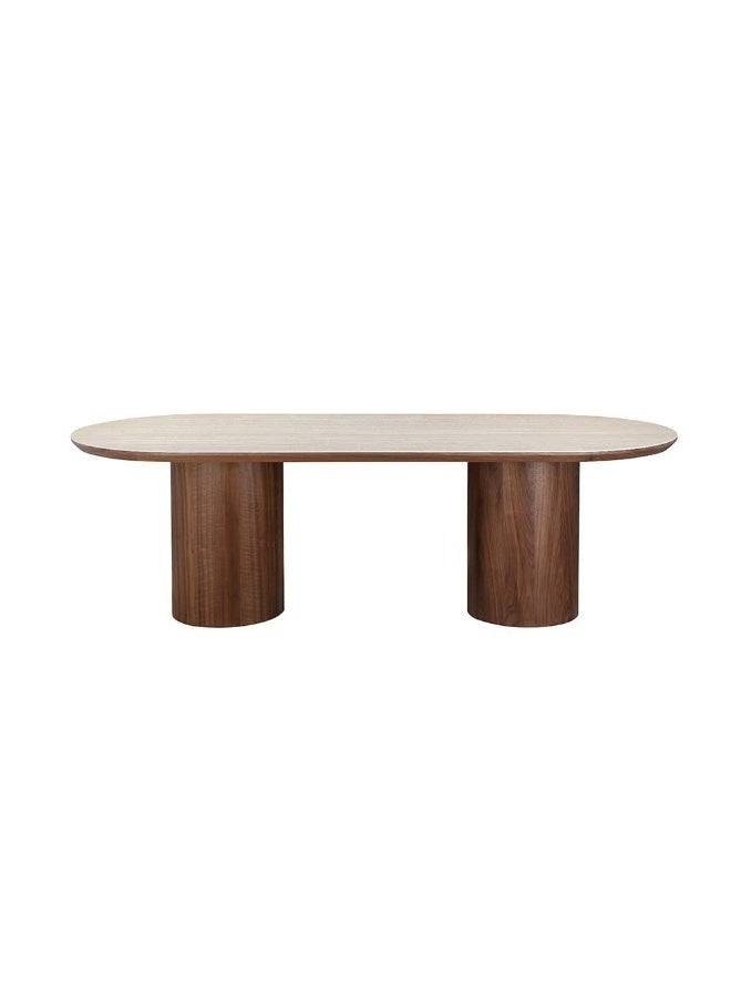 DANUBE HOME Austria 1 + 8 Dining Set 9-Piece Dining Set Sturdy Kitchen Dining Table With 8 Dining Chairs 1+8 Seater Wooden Modern Design Furniture For Home Dining Room Kitchen - Tural Walnut - Image 4