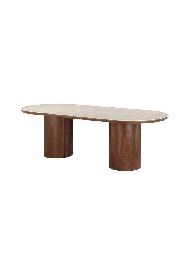 DANUBE HOME Austria 1 + 8 Dining Set 9-Piece Dining Set Sturdy Kitchen Dining Table With 8 Dining Chairs 1+8 Seater Wooden Modern Design Furniture For Home Dining Room Kitchen - Tural Walnut - Image 1