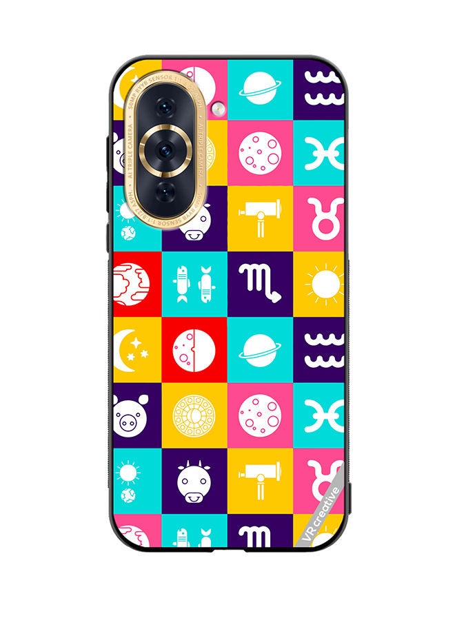 VR CREATIVE Protective Case Cover For Huawei Nova 10 Taurus Zodiac, Pisces Astrology Horoscope Circle, Moon And Stars And Icon Design Multicolour - Image 1