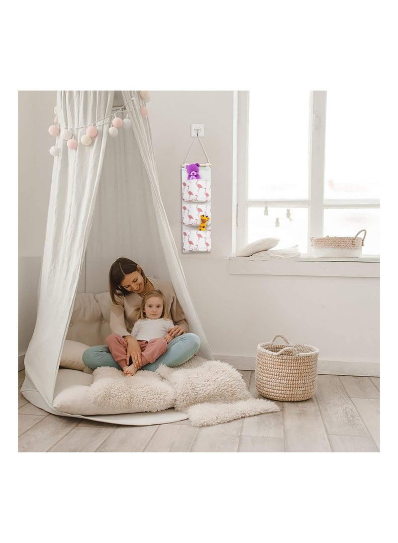 Waterproof Over The Door Hanging Storage Bags, Linen Fabric Wall Organizer for Bedroom & Bathroom, 3-Pack Closet Organizer for Efficient Space Saving. - Image 3