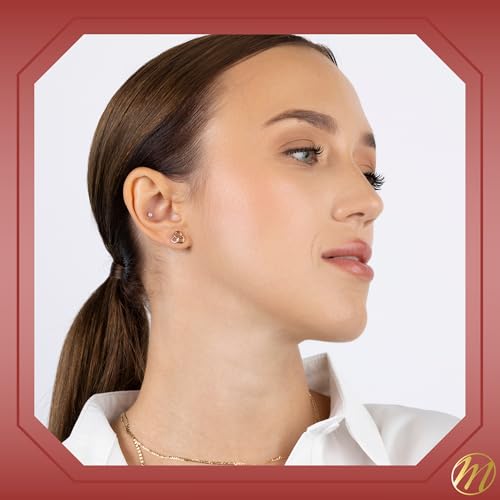 Massete 14k Tri Color Gold Borromean Rings Earrings Stud Post Trinity Triple Ring Triangle - Image 5