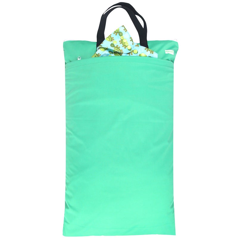 wegreeco Reusable Hanging Wet Dry Cloth Diaper Bag (Jade, Camellia) - Image 3